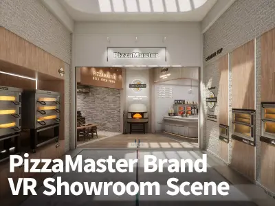 PizzaMaster Brand VR Showroom Scene 3D model