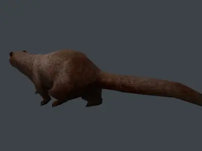 Animated marten Low-poly 3D model
