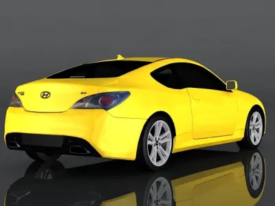 Hyundai Genesis Coupe 2012 Low-poly 3D model