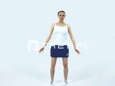 Dream H Animated Rigged Sports Woman Low-poly 3D model