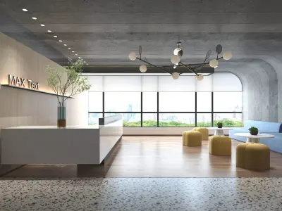 3D model of modern office hall 3D model