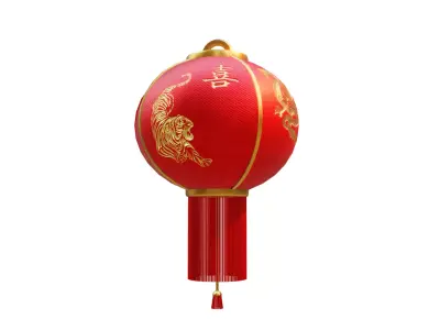 Realistic Chinese Lantern 2 Low-poly 3D model
