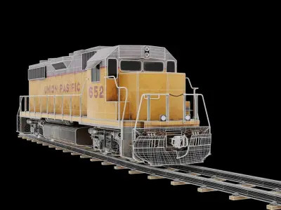 GP-38 Train Union-Pasific Low-poly 3D model