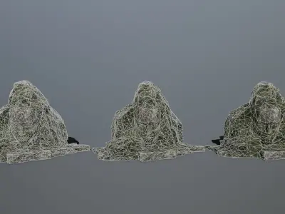 Mountain  face Low-poly 3D model