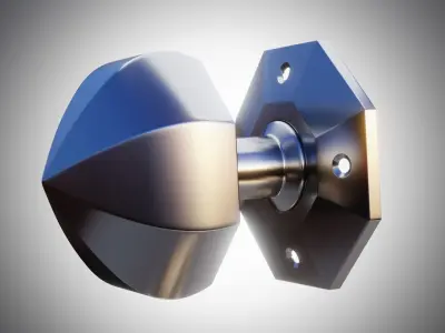 Luxury Gold Door Knob - Photoreal Interior Handle 3D Model 3D model