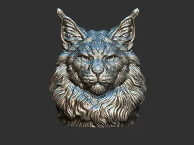 Maine Coon head 3D print model