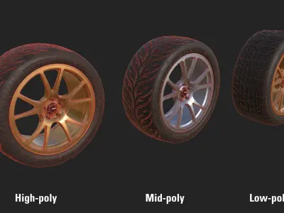 Konig Freeform 17x9 PCD 5x100 with Federal 595 RS 235 40 Low-poly 3D model