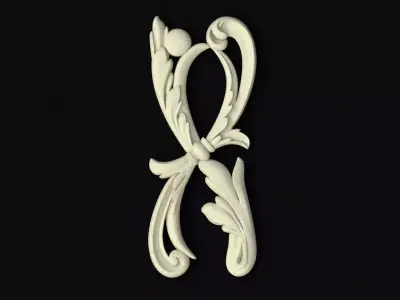 Central decor ornament for furniture 3D model 137