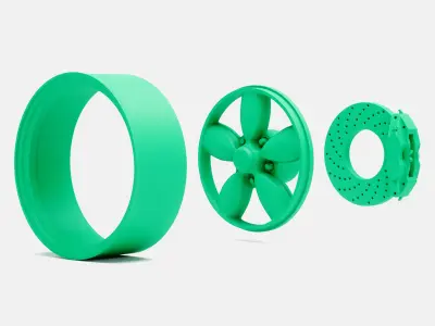 15x6 Daisy Wheel and Brake 3D print model