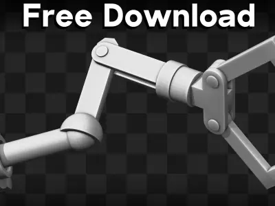 Robot Arm-Mechanical Rigging Free 3D model