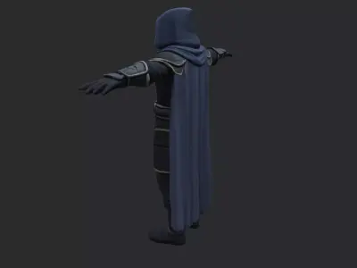 Dark Assassin Knight Low Poly Game Character Low-poly 3D model