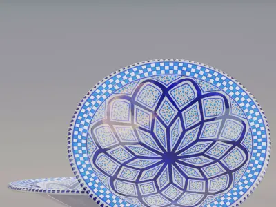  Tunisian hand painted plate 3D model