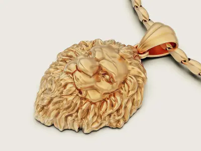Lion pendant Silver Gold  Print Silver Gold  Print 3D print model
