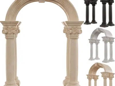Classical ARC01 Ornate Arches with Corinthian Columns Low-poly 3D model