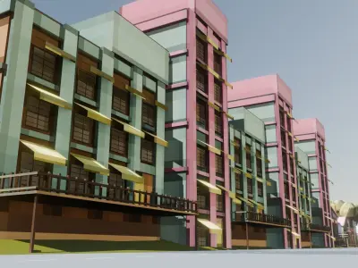 Low Poly Racing Track Low-poly 3D model