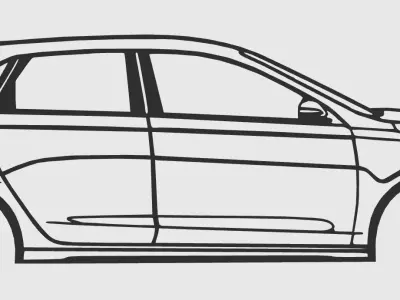 Hyundai I30N silhouette  3D print model