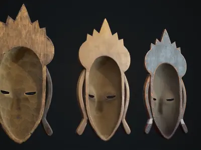 African mask 1 Low-poly 3D model