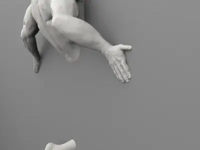 Wall Sculpture Man Pushing the Wall Printable 3D print model
