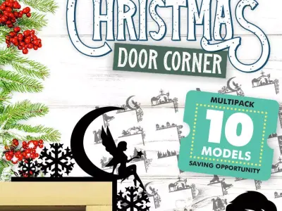 Christmas door corners vol 1 - Multipack of 10 models 3D print model