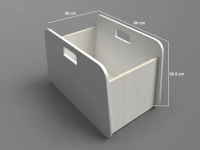 BacUp1Box White Low-poly 3D model