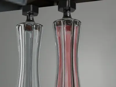 Futuristic Luxury Perfume Bottle  Elegant Glass and Metal Design 3D model