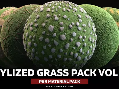Stylized Grass Material Pack Vol 01 Texture