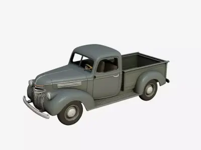 1940s Vintage Pickup Truck Model Early Classic Utility Vehicle 3D model