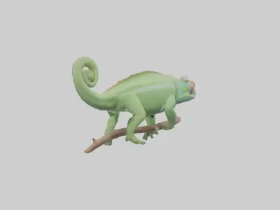 Parsons Chameleon displaying model Low-poly 3D model