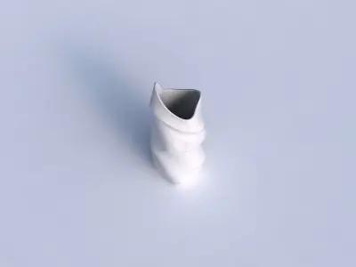 Vase double arc rectangle with horizontal sections 3D print model