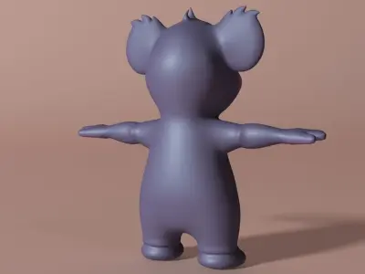 Cartoon Koala Rigged and Animated Low-poly 3D model
