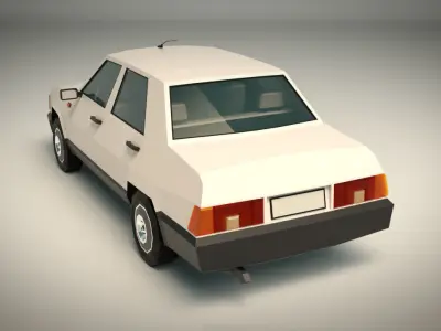 Low Poly Sedan Car 07 Low-poly 3D model