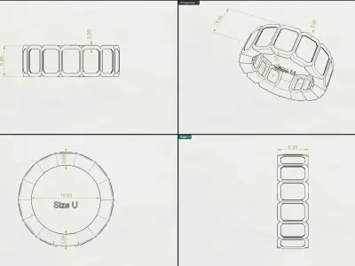 Bezel set 1ct Emerald cut diamond Ring  3D print model