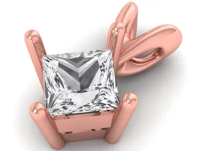 Princess Stone Pendant Women Pendants 3D print model
