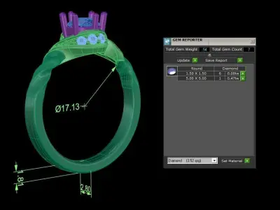 Jewelry Diamond Ring 3D print model 28