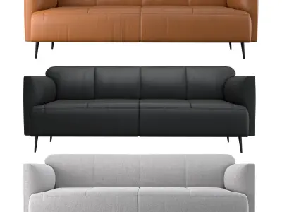 Sofa leather and fabric - Modena 3D model