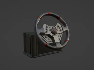 Racing Wheel Low-poly 3D model