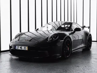 Simple Showroom Car Scene File Textured 3D model Low-poly 3D model