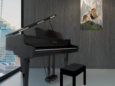 Skyscraper Living Room Interior Design 3D model