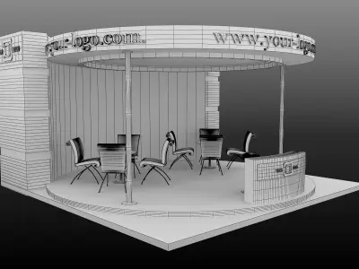 Booth Exhibition Stand a596c 3D model
