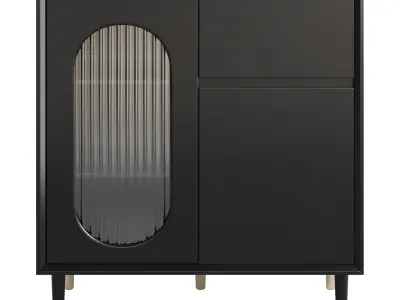 Wood Glam Sideboard Credenza 1 3D model