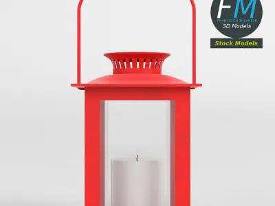 Lantern with candle 3 3D model