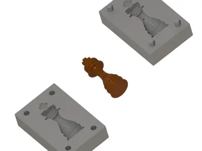 Chocolate Mold Chess King 3D print model
