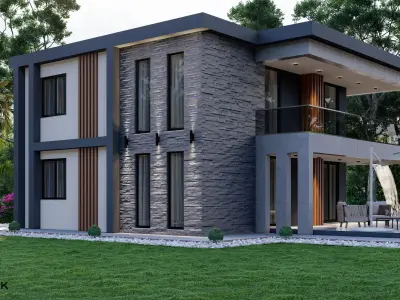 Villa Exterior Scene 3D model 3D model