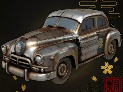 Samurai Fusion Car Armored Warrior Vehicle Hybrid Game Ready 3D model