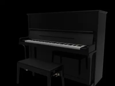 Piano Droit 3D model