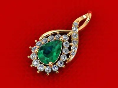 Pear Diamond Pendant P152 3D print model