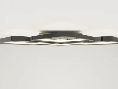 A modern square-shaped LED chandelier 3D model