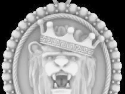 Lion Pendant 3D model Texture 3D print model