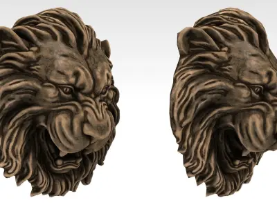 Decor Lion Head Low-poly 3D model