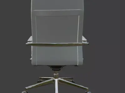 Modern White Leather Executive Office Chair High Detail 3D Model 3D model